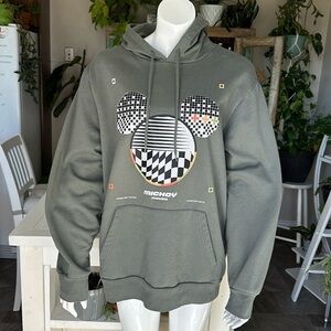 Disney Mickey Mouse pullover olive/khaki green size XL hoodie like new